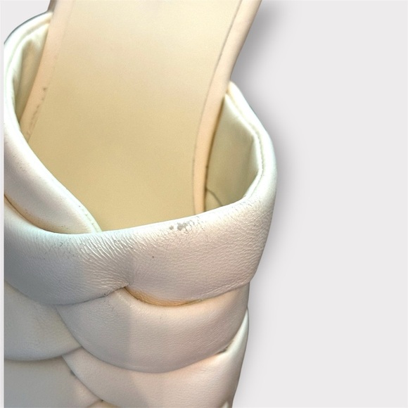 Vince Ivory / Cream Gilian Braided Leather Raffia Wedge Platform Sandals- 8 - Picture 7 of 8